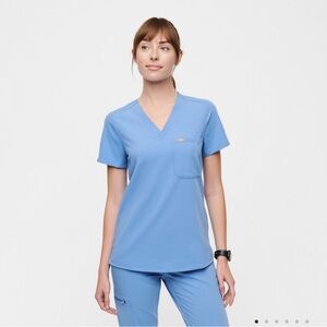 Figs Cell blue Catarina 1 pocket scrub top. Size XS worn 2x